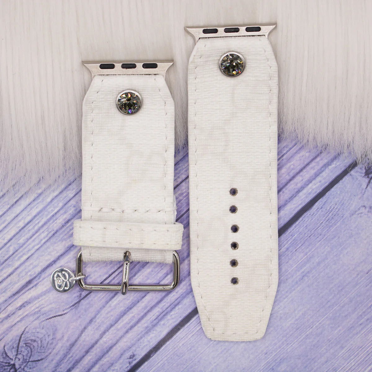 Upcycled White Guccissima with Jade Grey Watchband | Sparkl