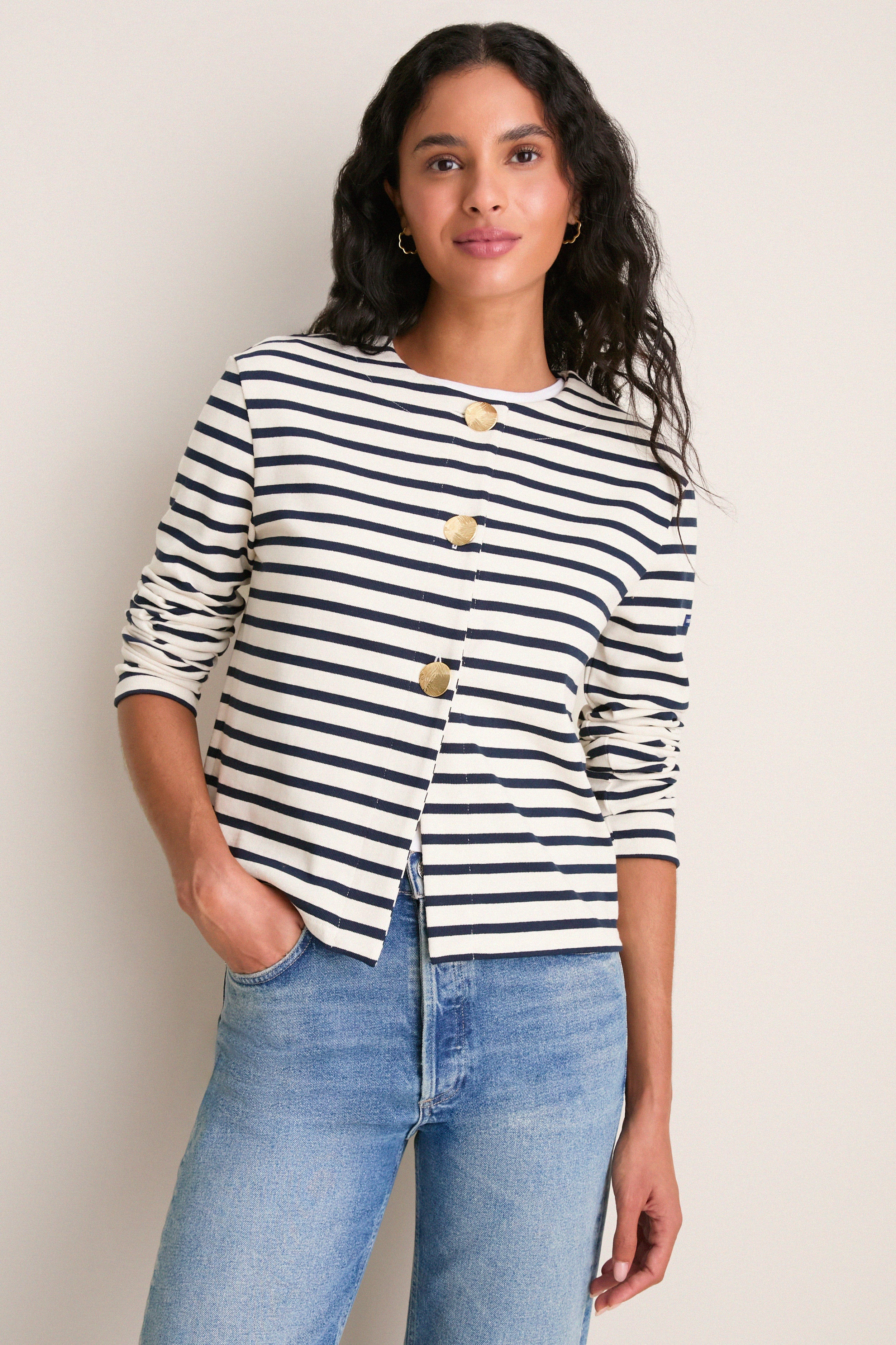 Ecru Marine Arignac Cardigan | Tuckernuck (US)