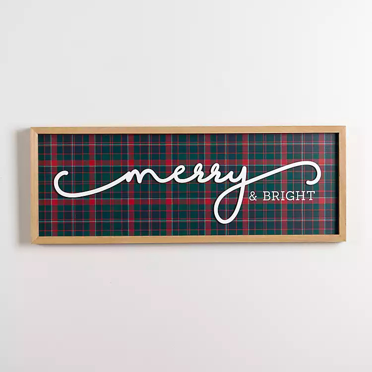 Merry & Bright Plaid Wall Plaque | Kirkland's Home