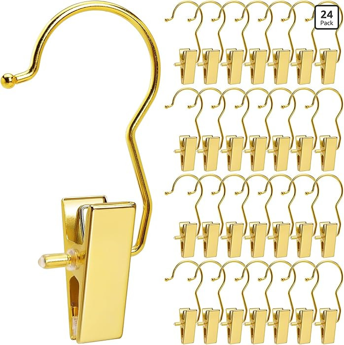 Amber Home 24 Pack Gold Boot Clips for Closet, Gold Boot Hangers with Hooks, Laundry Hooks, Cloth... | Amazon (US)