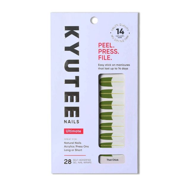 Kyutee Nails Peel. Press. File. Instant Gel Polish Manicure - That Chick - 28pc | Target