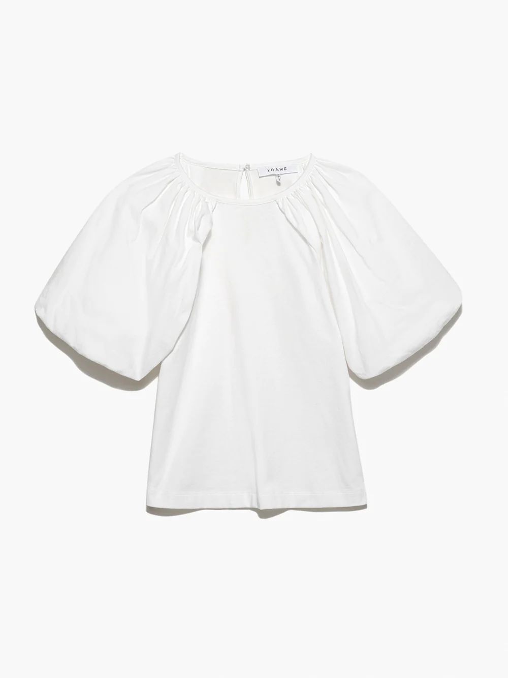 Puff Sleeve Jersey Tee -- Blanc | Frame Denim