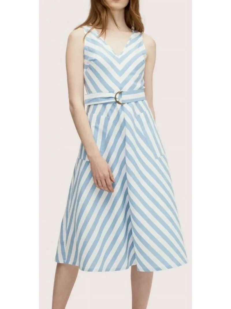 Kate Spade New York BLUE Women's Deck Stripe Midi Dress, US 6 | Walmart (US)