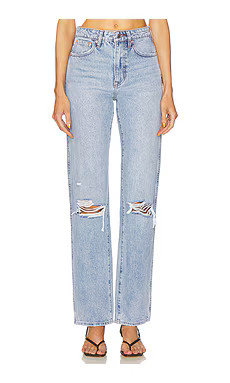 GRLFRND Sara Super High Rise Slim Straight in Red Rock from Revolve.com | Revolve Clothing (Global)