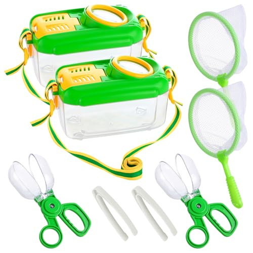2Sets Bug Catcher for Kids - Sturdy Kids Bug Catching Kit Gifts with Collector Butterfly Net Tweezer, Bugs Habitat Outdoor Explorer Kit for Age 3 4 5 6 7 8, 8Pcs | Amazon (US)
