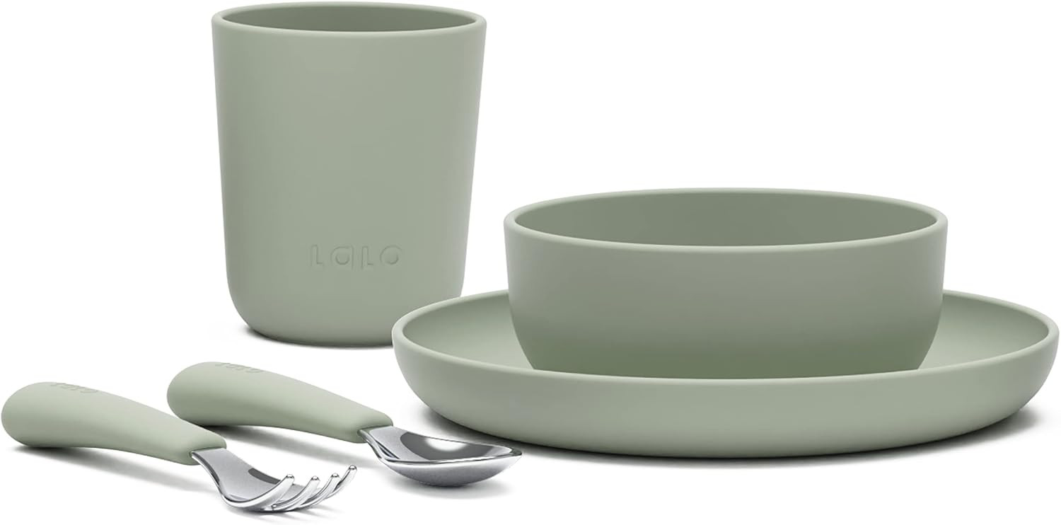 Lalo Big Bites Kids Dinnerware Starter Set - Dishwasher Safe, BPA Free, Kids Tableware Set - Incl... | Amazon (US)