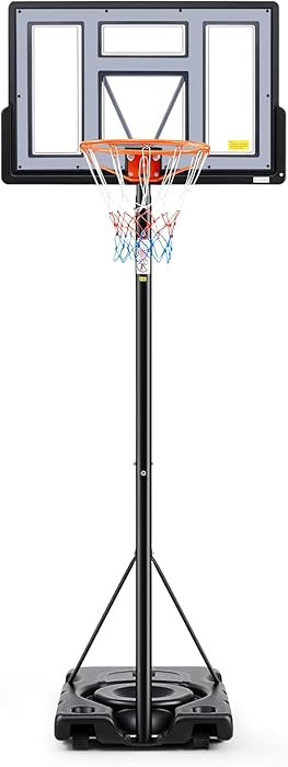 Sweetcrispy Portable Basketball Hoop Outdoor 6.1-10FT Adjustable Height, 44 Inch Shatterproof Bac... | Amazon (US)