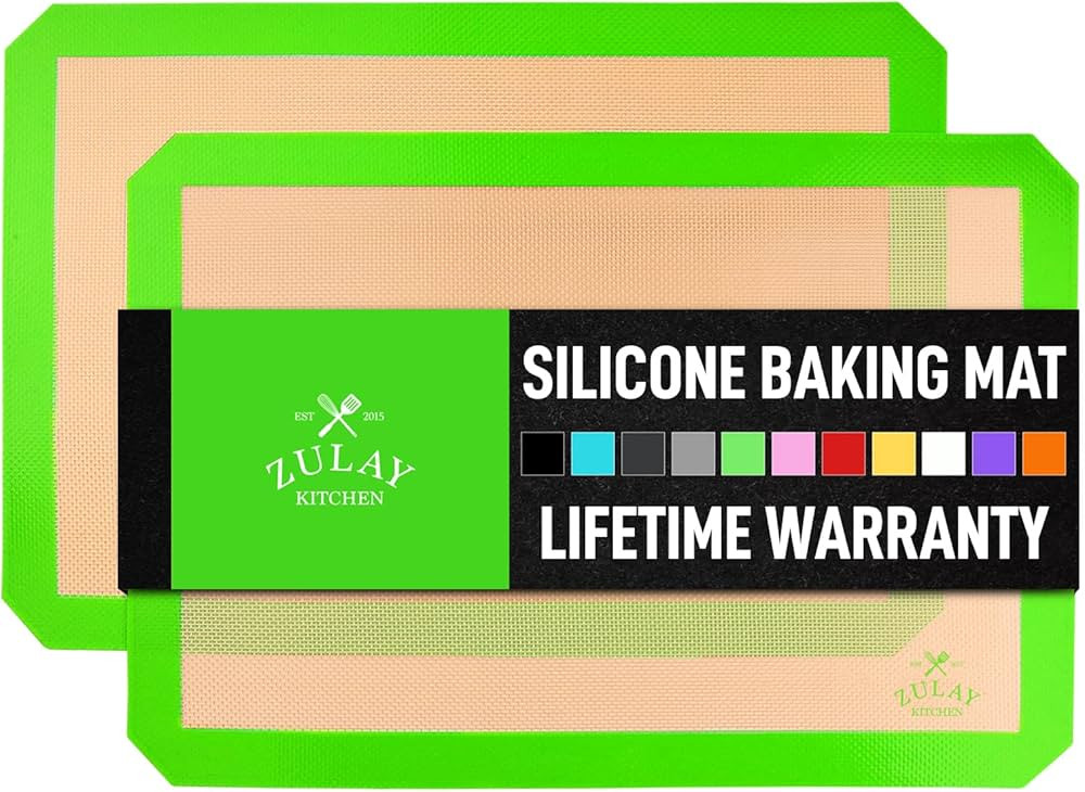 Zulay Kitchen (2 Pack) Silicone Baking Mat Sheet Set - Reusable Baking Mat Nonstick - Half Sheet ... | Amazon (US)