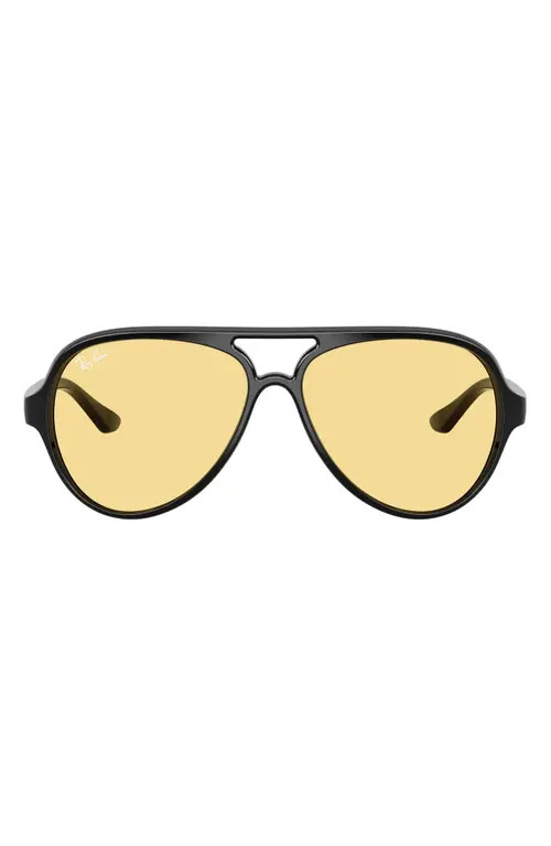 Ray-Ban Cats 5000 59mm Pilot Sunglasses in Black/yellow at Nordstrom | Nordstrom