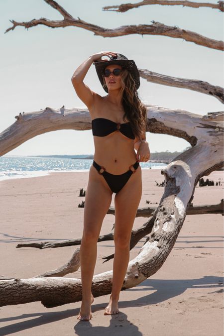 Little black strapless bandeau bikini for summer 

Vacation outfit 
Summer outfit 
Beach outfit 
Coastal Cowboy 
Coastal cowgirl 

#LTKswim #LTKunder50 #LTKSeasonal
