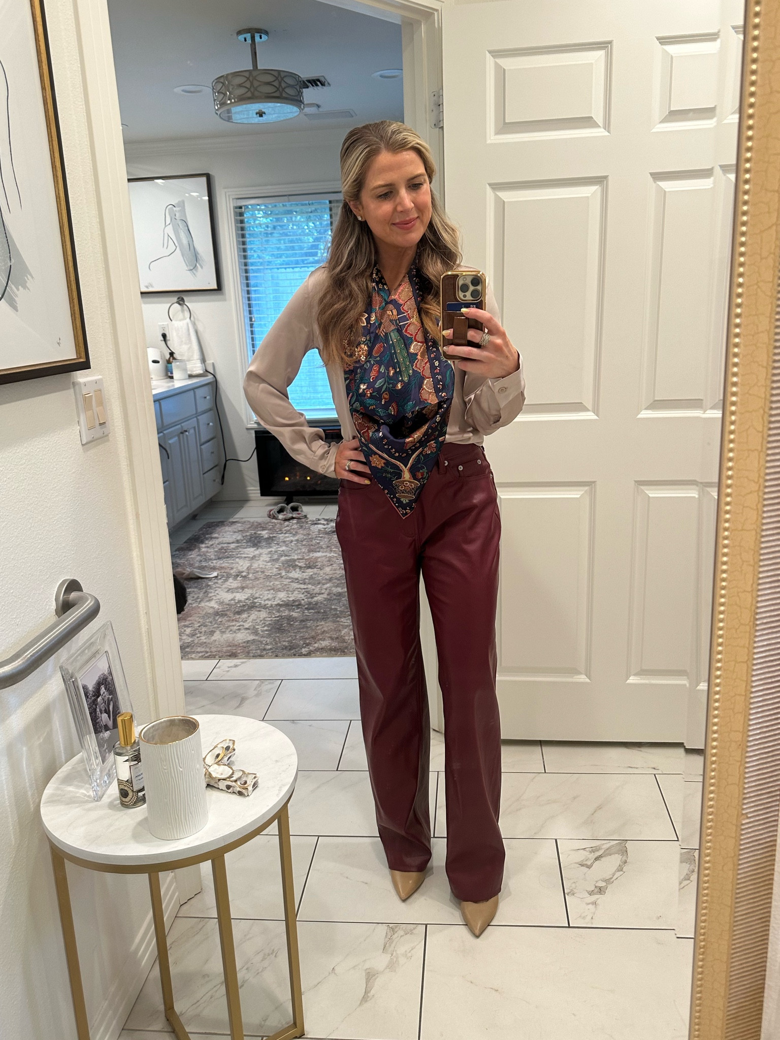 Today’s church look - I love this satin button down from Target paired with this oversized scarf from Amazon!

#LTKHoliday #LTKWatchNow #LTKFindsUnder50