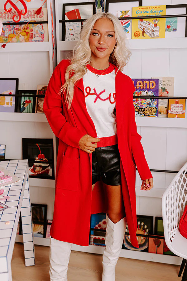 Slope City Light Weight Coat In Red | Impressions Online Boutique