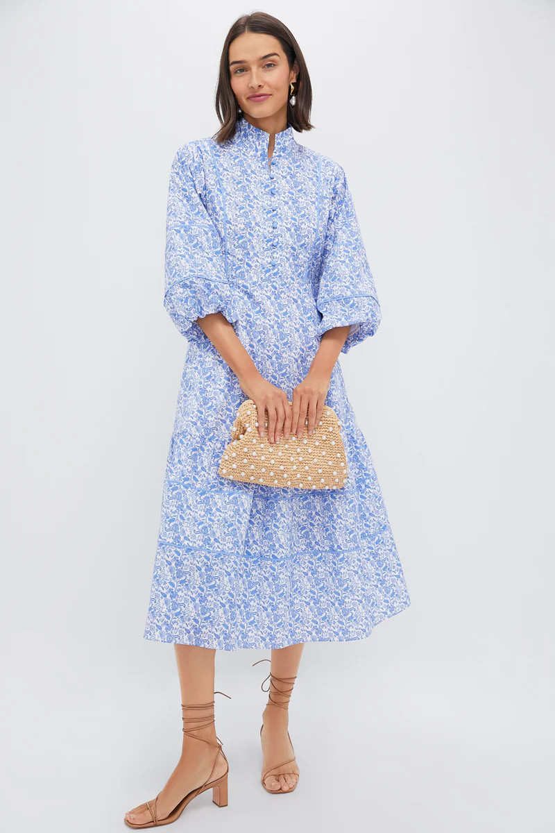 Pink Textured Floral Hillsborough Midi Dress | Tuckernuck (US)