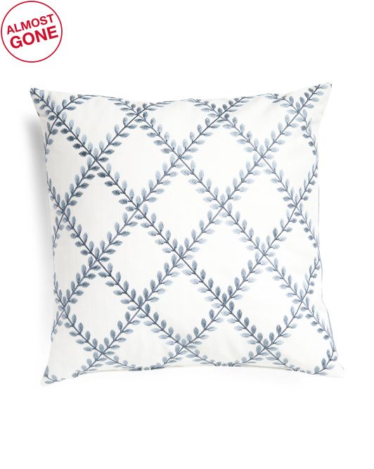 Made In Usa 22x22 Embroidered Clover Lane Pillow | TJ Maxx