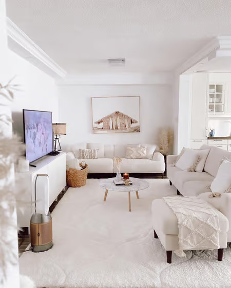 White Super Soft Luxury Shag with Carved Trellis 7' 6" x 9' 6" Area Rug | Rugs USA