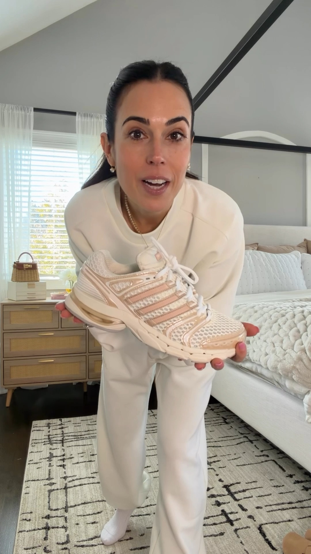 These new @adidas sneakers are SO comfortable and go with everything. Perfect for school drop offs, errands, travel days, or just running around all day and looking cute!  I half sized down in them and wearing size xs in the set, runs loose. #createdwithadidas #adidaspartner 

#LTKmomlife #LTKOver40 #LTKootd