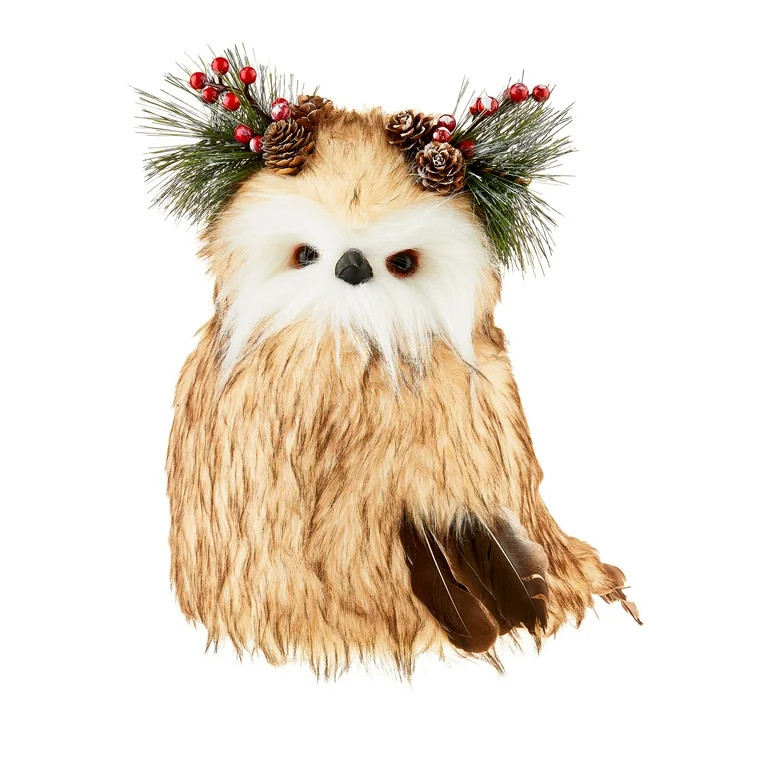 Casual Tradition Brown Owl Christmas Tree Topper, by Holiday Time | Walmart (US)