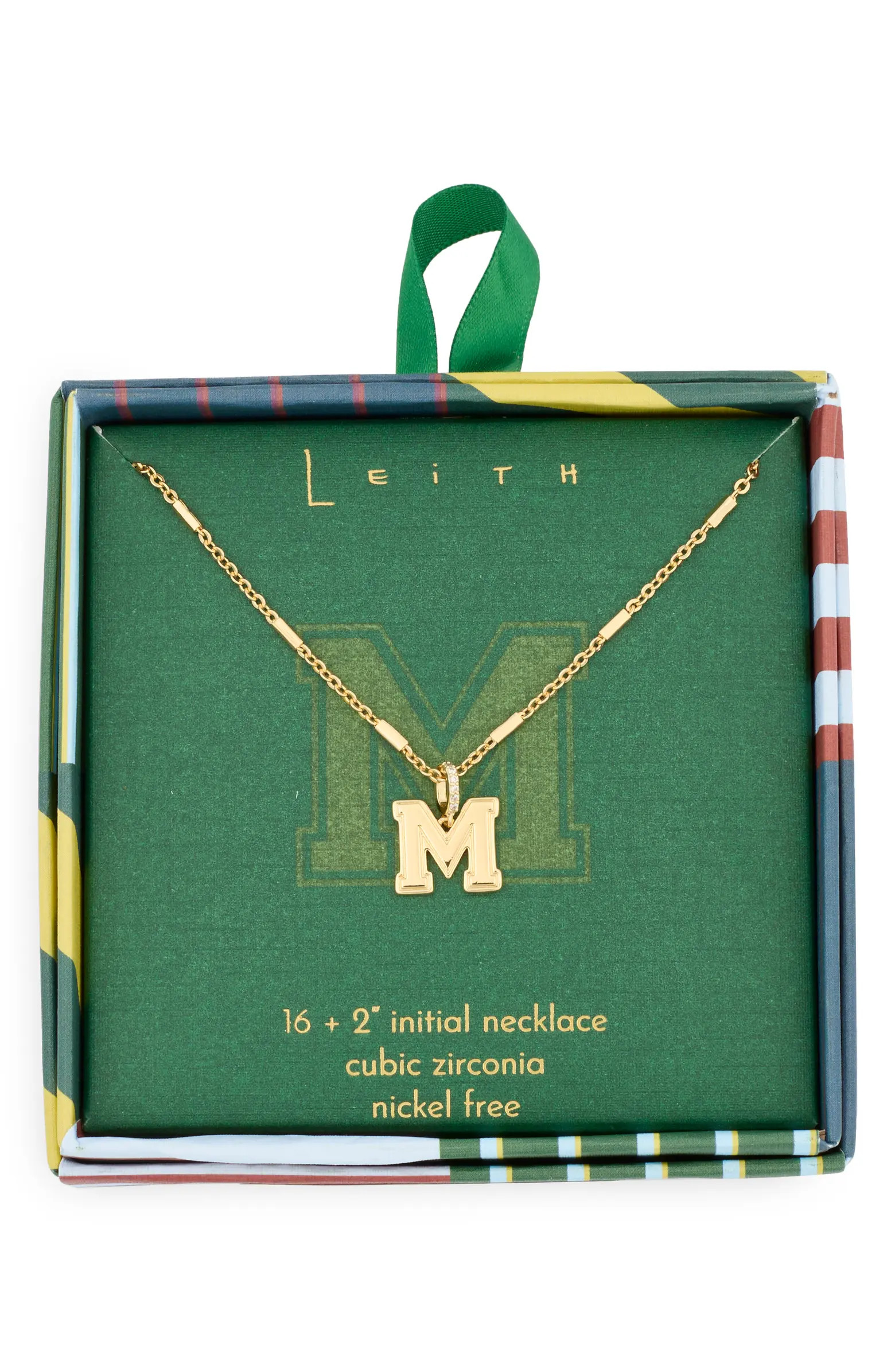 Varsity Font Cubic Zirconia Initial Pendant Necklace | Nordstrom Rack