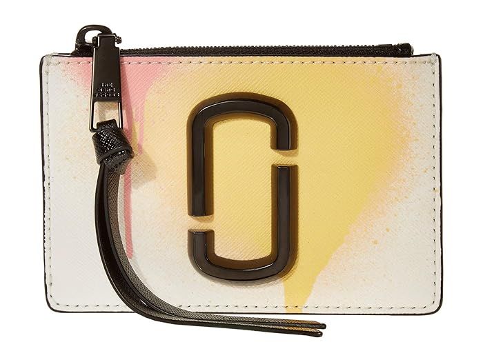 Marc Jacobs Snapshot Spray Paint Top Zip Multi Wallet (White Multi) Wallet Handbags | Zappos
