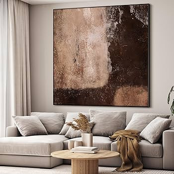 36"x36" Large Framed Wall Art - Rustic Earthy Brown and Beige (Frame Assembly Required) | Amazon (US)