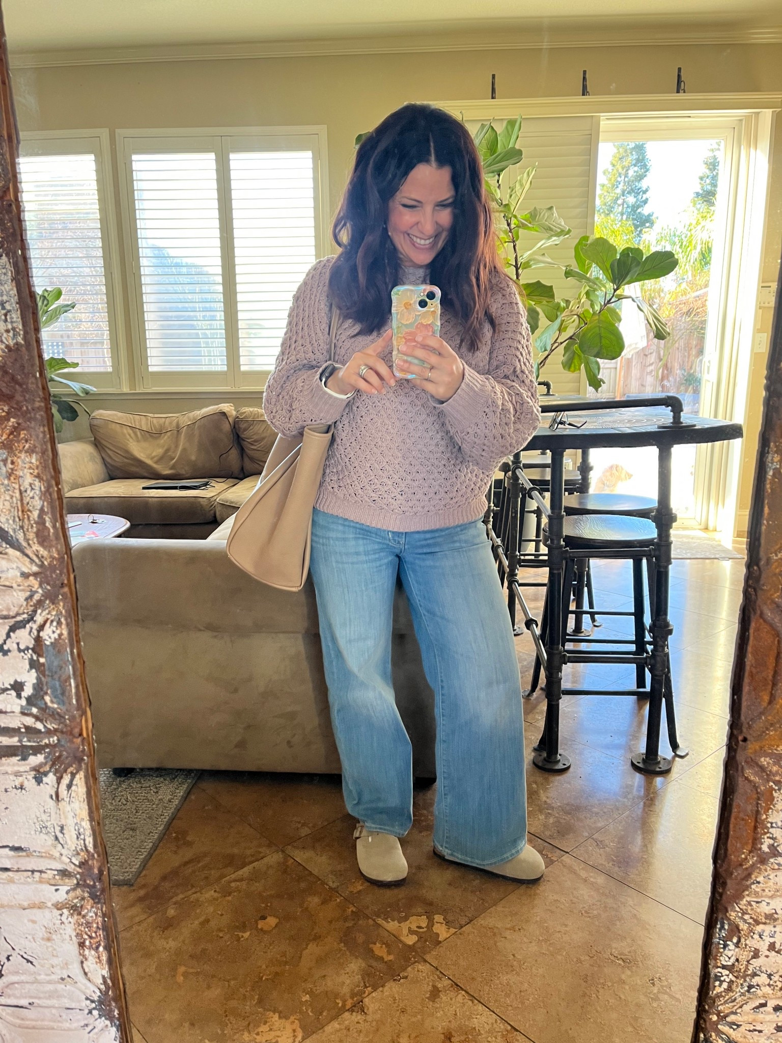 It felt like spring today! 🌸 
Wearing 27 in my jeans and small in my sweater. 

#LTKStyleTip #LTKOver40 #LTKPetite