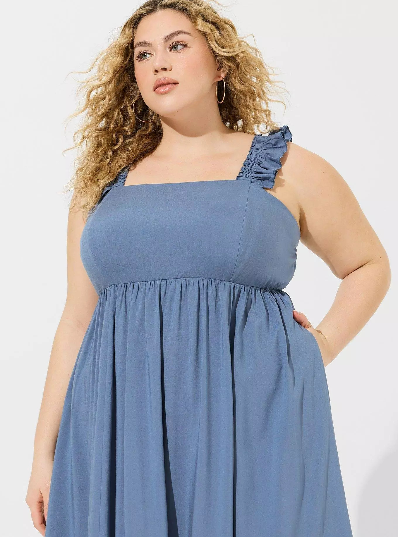 Maxi Challis Ruffle Strap Tiered Dress | Torrid (US & Canada)