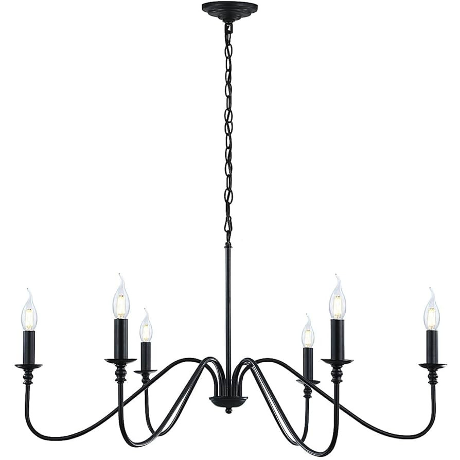 Black Chandelier,6-Light Rustic Industrial Iron Chandeliers for Dining Room Lighting Fixtures Han... | Amazon (US)