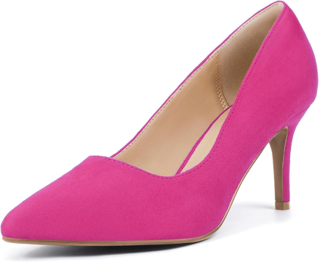 IDIFU IN3 High Heels Pumps Closed Toe Heels Women's Pumps Stiletto Pointed Toe Dress Shoes Weddin... | Amazon (US)