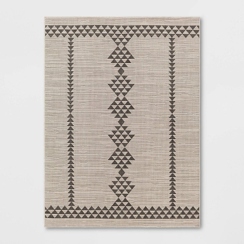 Pyramid Geo Outdoor Rug Tan/Black - Threshold™ | Target