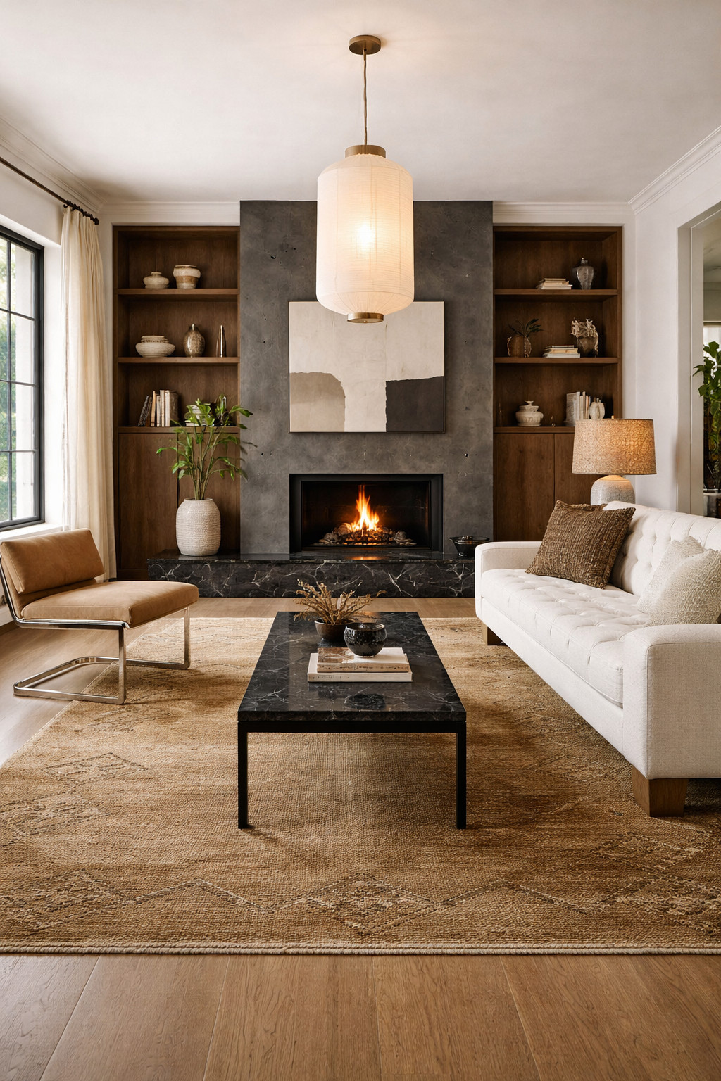 Midcentury vibes.

Warm neutrals, sculptural shapes, and just enough mood to feel cozy without going dark. 🤍
 
Everything here is linked if you want to recreate the look.
 
CB2, sofa, coffee table, accent chair, chandelier, pendant light, rug, midcentury, modern, home decor  

 #LTKHome