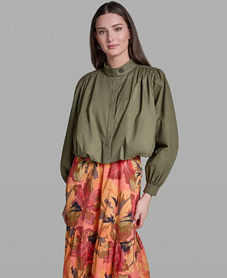 Women's Long-Sleeve Mock Neck Cropped Jacket | Macy's