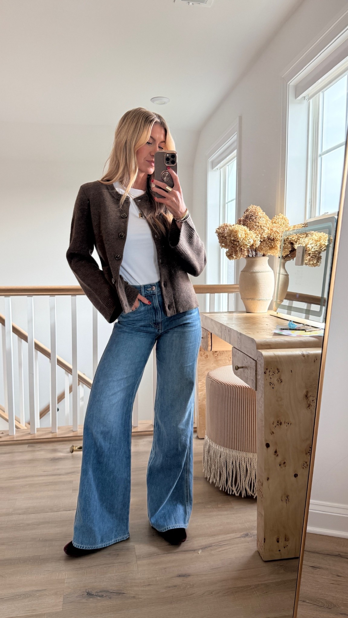 Sweater + denim combo! 
Sweater: runs TTS, wearing size small. 
Denim: run TTS. 

#LTKSeasonal #LTKgrwm #LTKootd