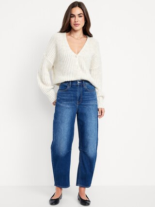 High-Waisted Wow Barrel Ankle Jeans | Old Navy (US)