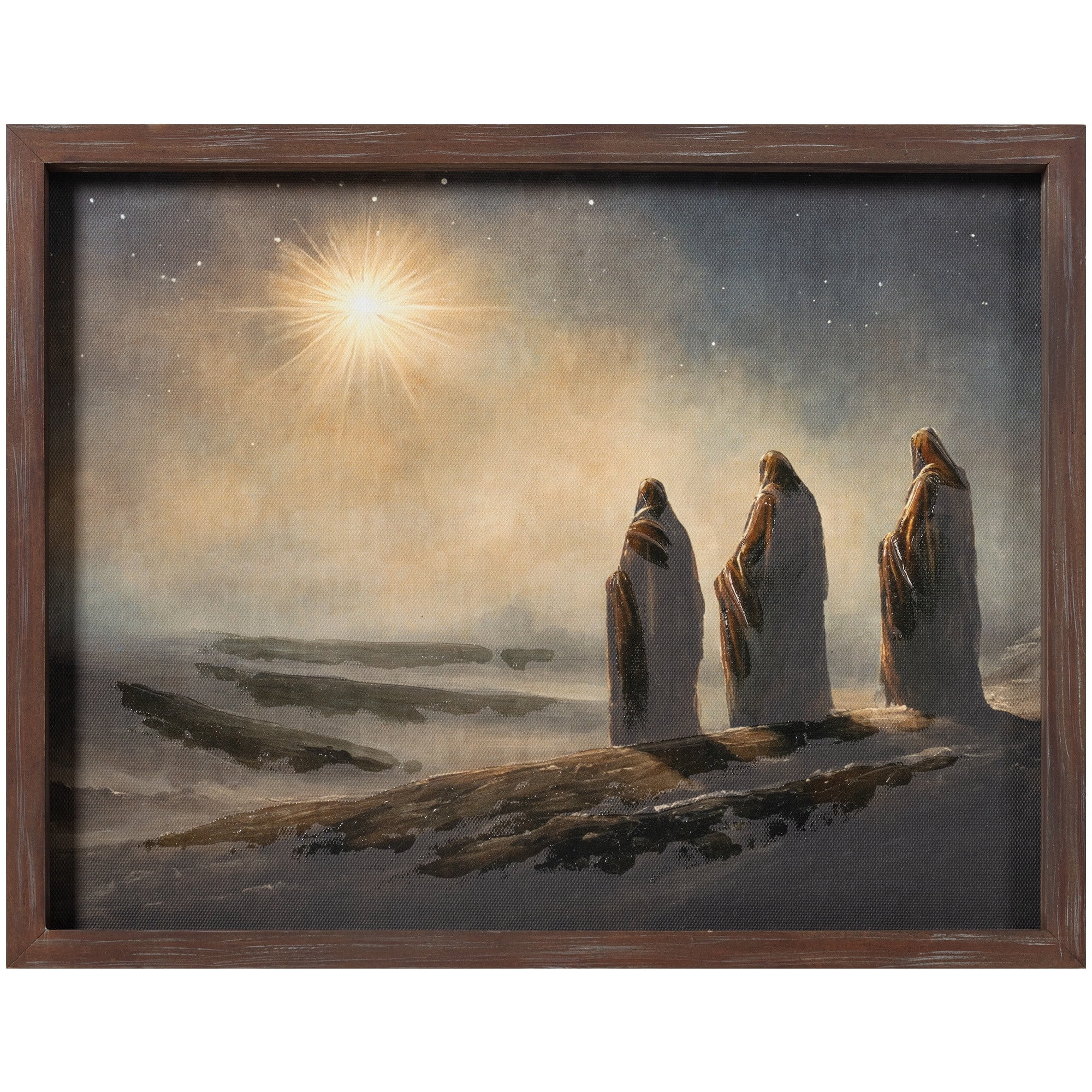 Three Wise Men Framed Christmas Wall Art, Multicolor, 14" x 11", by Holiday Time - Walmart.com | Walmart (US)