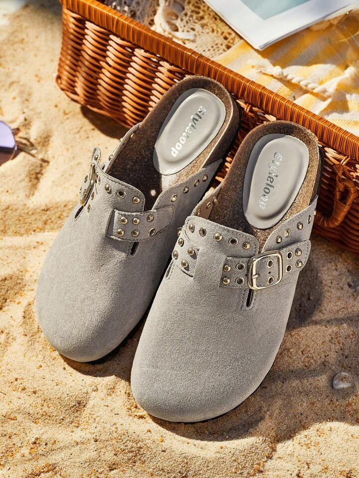 Styleloop Women's Solid Color Flat Slip-On Shoes For Casual, Home, Outdoor, Vacation Boho Feels V... | SHEIN