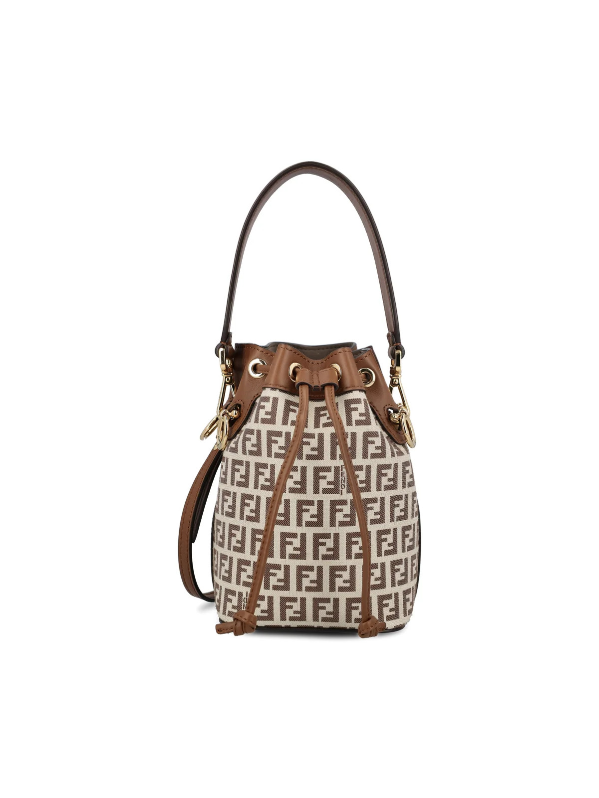 Fendi Mon Tresor FF Jacquard Drawstring Bucket Bag | Cettire Global