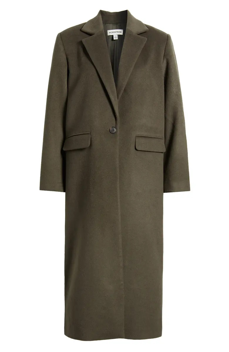 One-Button Wool Blend Coat | Nordstrom
