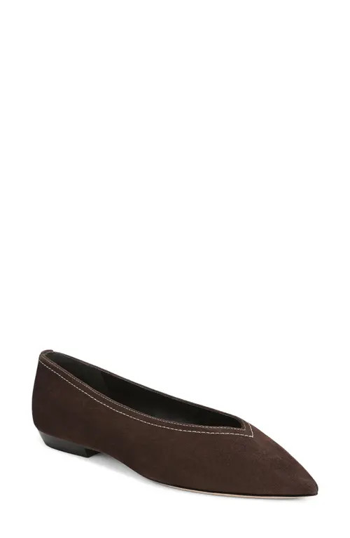 Veronica Beard Bancroft Pointed Toe Flat in Espresso at Nordstrom, Size 11 | Nordstrom