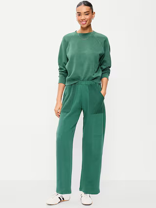 Mid-Rise SoComfy Seamed Barrel Sweatpants | Old Navy (US)