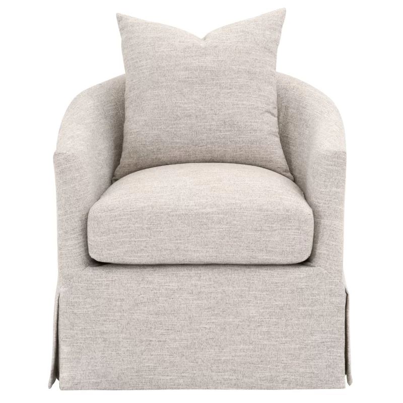 Villeneuve 32.5" Wide Polyester Swivel Slipcovered Barrel Chair | Wayfair North America
