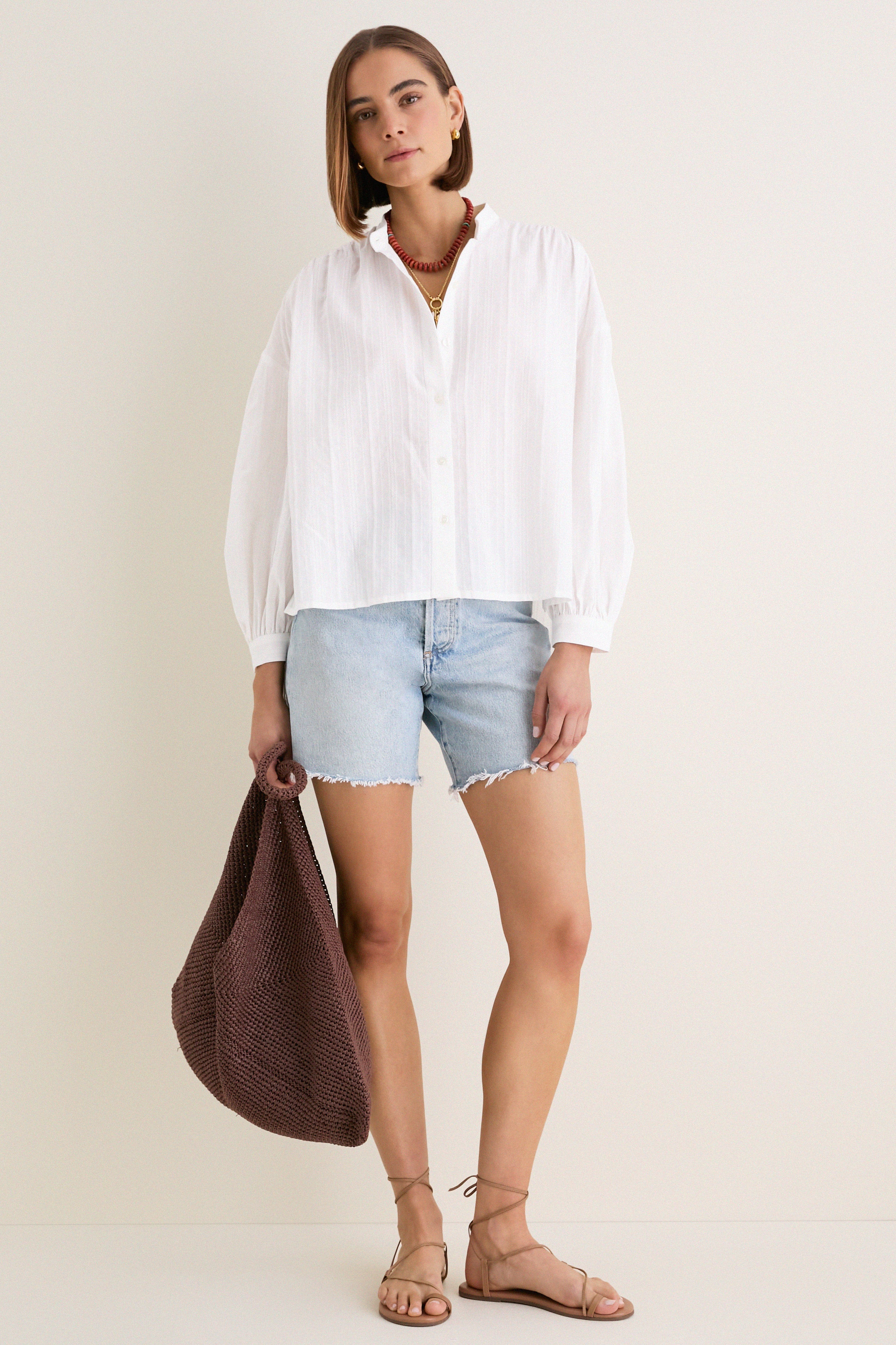 White Shadow Stripe Juliette Button Down | Tuckernuck (US)