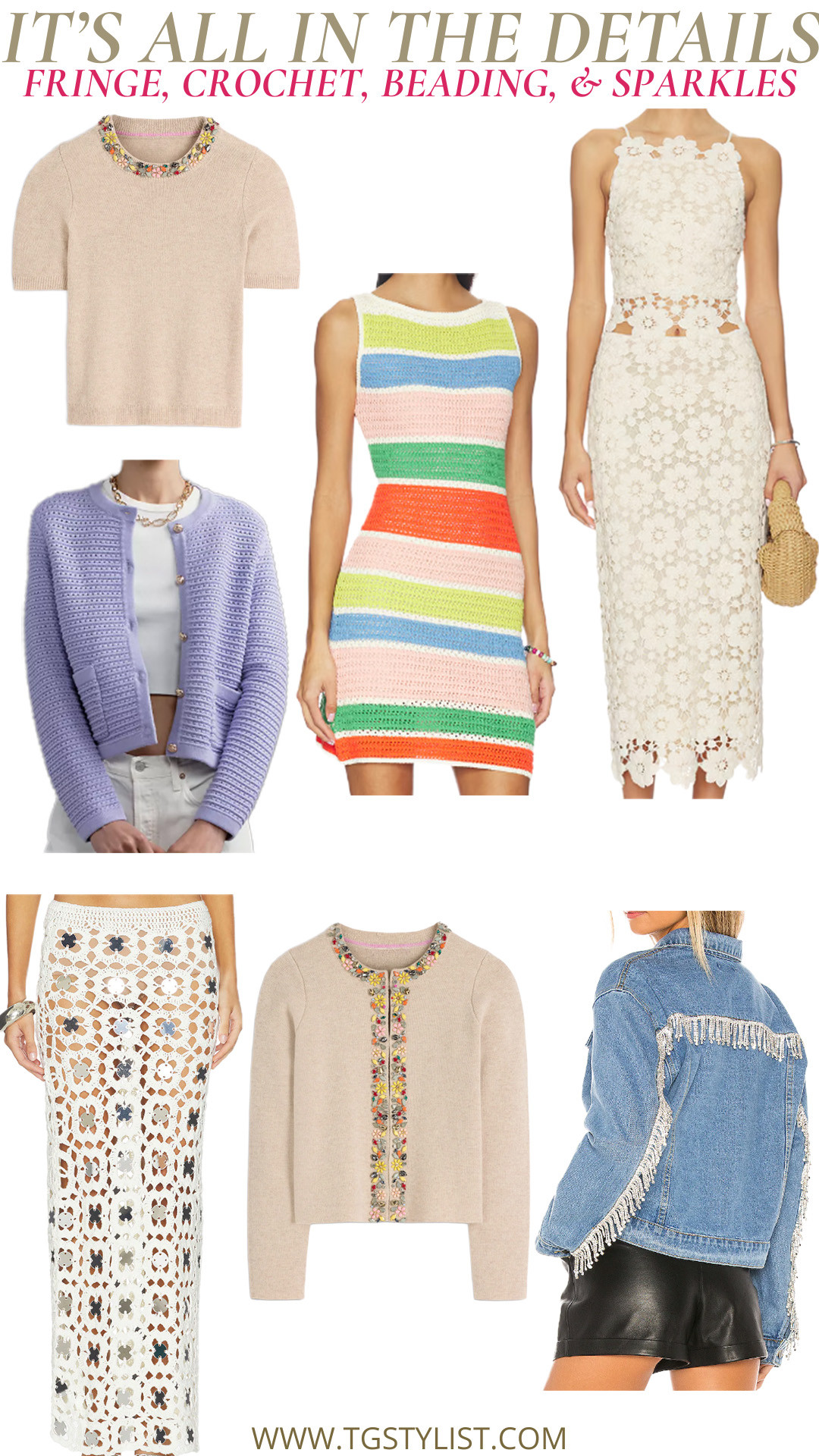 2026 Spring Lookbook - Fringe, Crochet, Beading & Sparkles 

 