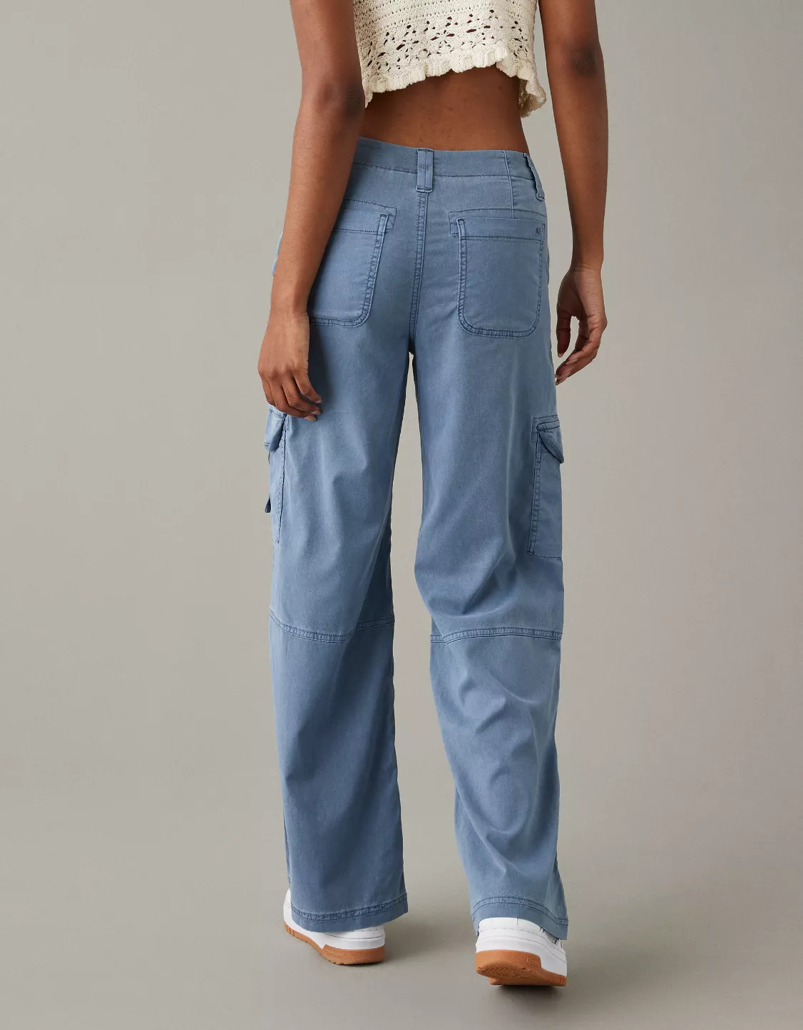 AE Dreamy Drape Stretch Super High-Waisted Cargo Baggy Wide-Leg Pant | American Eagle Outfitters (US & CA)