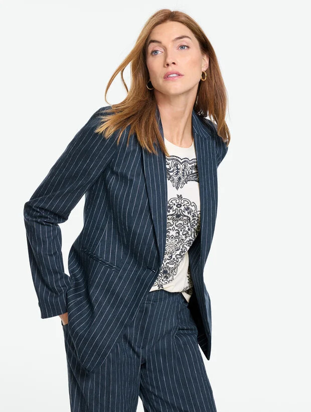 Single Button Blazer - Pinstripe | Talbots