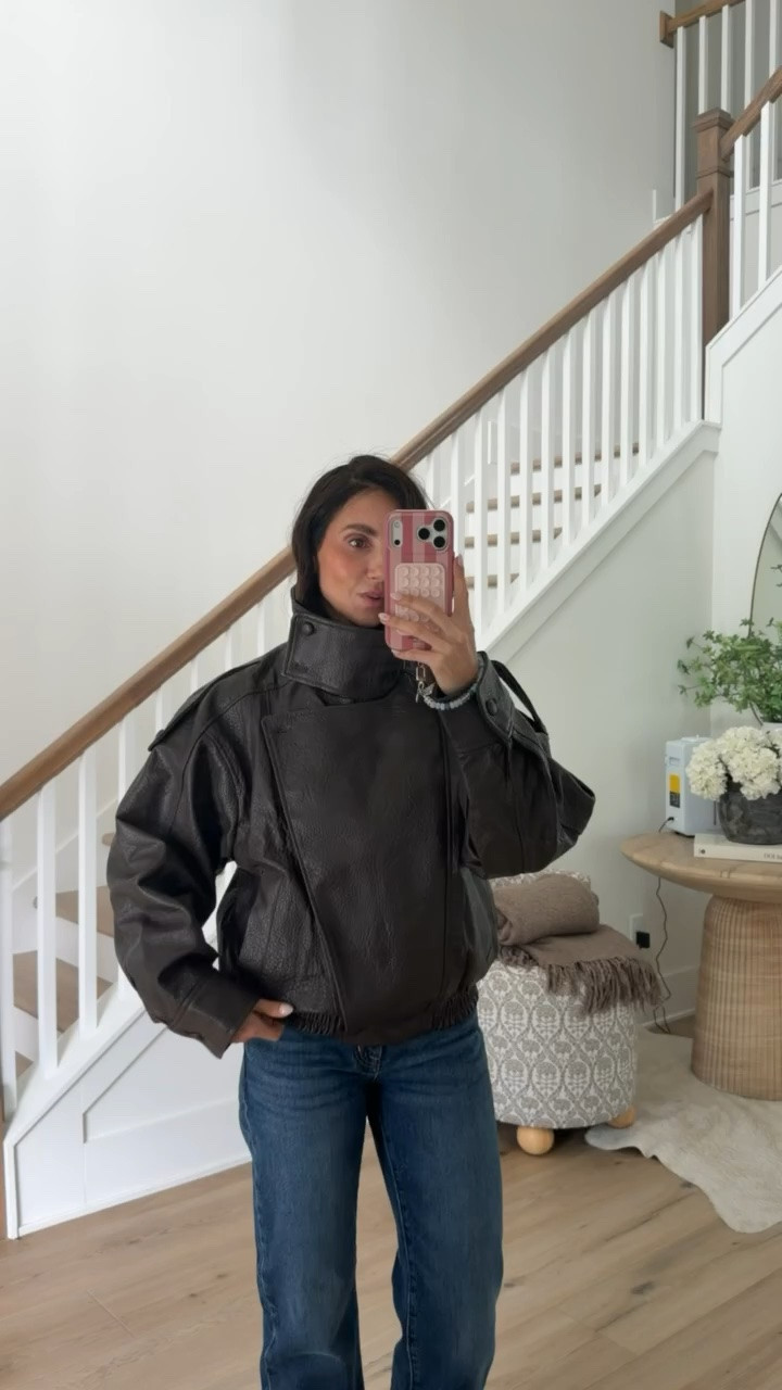 Zara faux leather jacket, I'm in XS.

#LTKOver40 #LTKootd