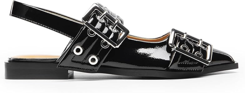 DREAM PAIRS Women's Slingback Ballet Flats, Pointed Toe Buckle Comfortable Dress Slip-on Flat Sho... | Amazon (US)