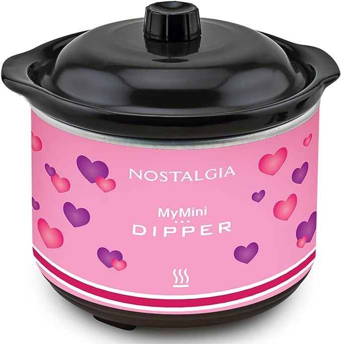 Nostalgia MyMini Chocolate dipping pot with dipping forks Valentine's gift fondue pot (Pink) | Amazon (US)