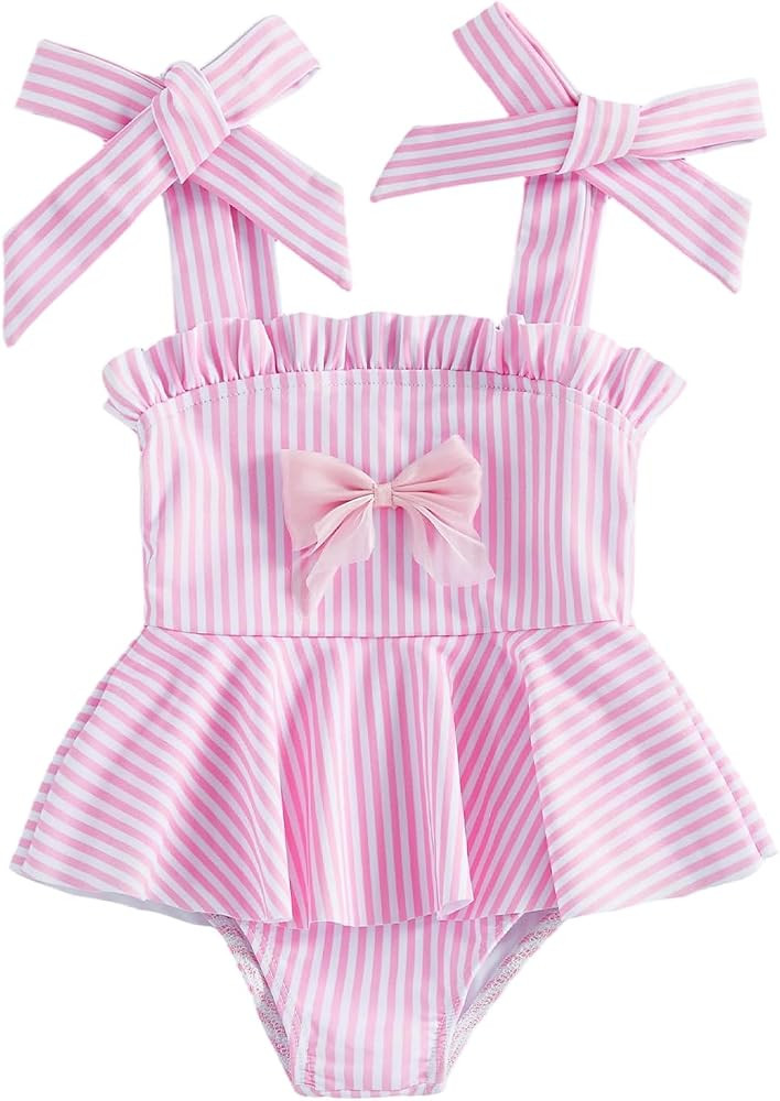 Nyapruwe Baby Girl Swimsuit Infant One Piece Swimwear Toddler Sleeveless Skirt Bathing Suit Summe... | Amazon (US)
