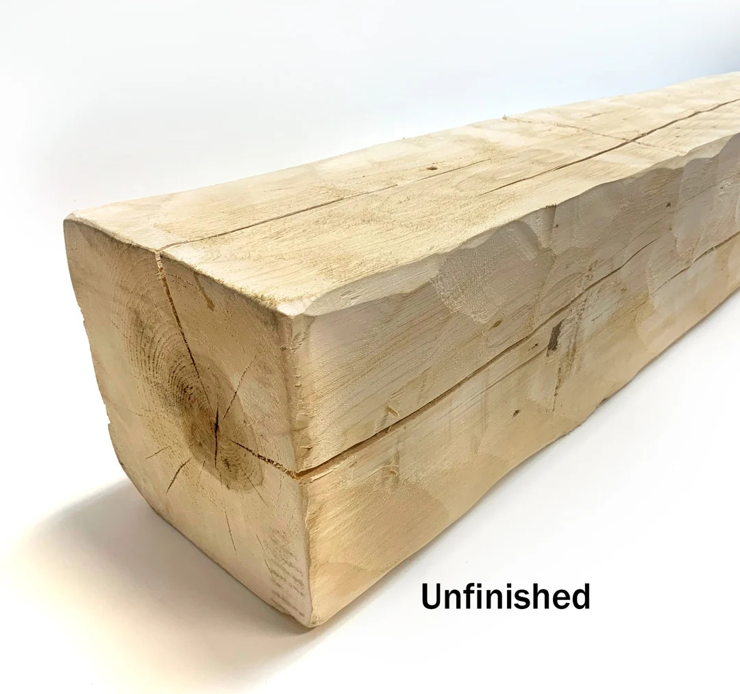 Rustic Hand Hewn Barn Beam Mantel | Etsy (US)