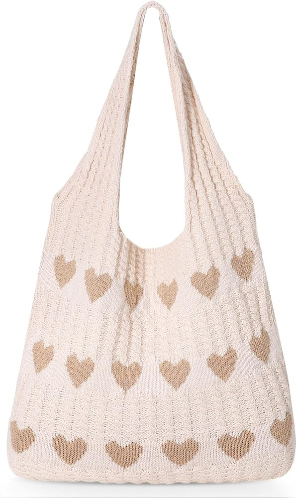 JASGOOD Crochet Beach Bags for Women Knit Summer Vacation Tote Bag Aesthetic Tote Boho Shoulder H... | Amazon (US)